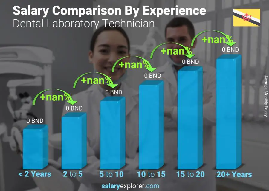 Salary comparison by years of experience monthly Brunei Dental Laboratory Technician