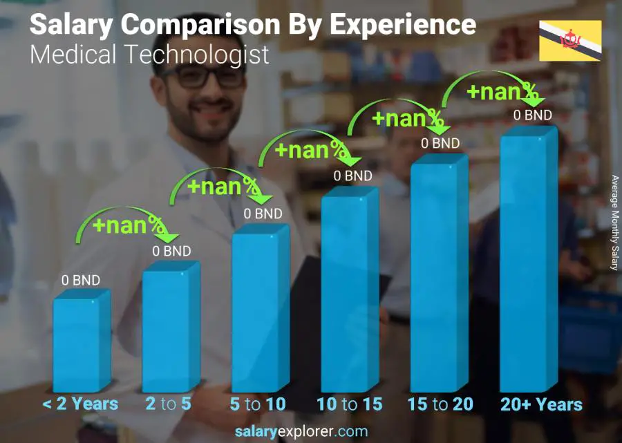 Salary comparison by years of experience monthly Brunei Medical Technologist