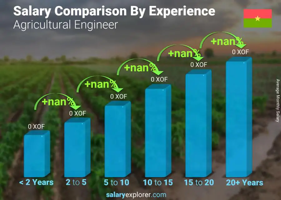 Salary comparison by years of experience monthly Burkina Faso Agricultural Engineer