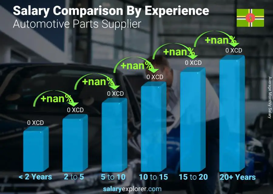 Salary comparison by years of experience monthly Dominica Automotive Parts Supplier