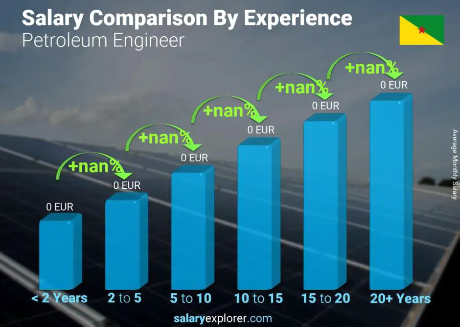 Salary comparison by years of experience monthly French Guiana Petroleum Engineer 