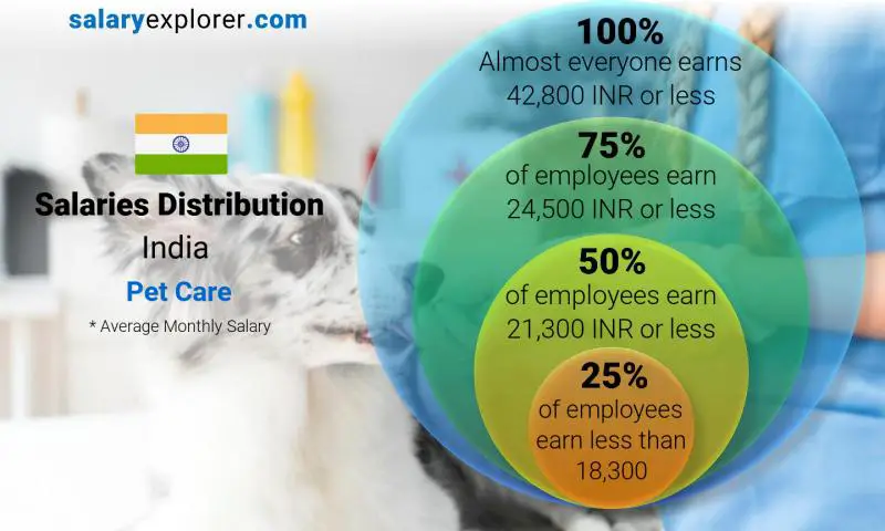 Median and salary distribution India Pet Care monthly