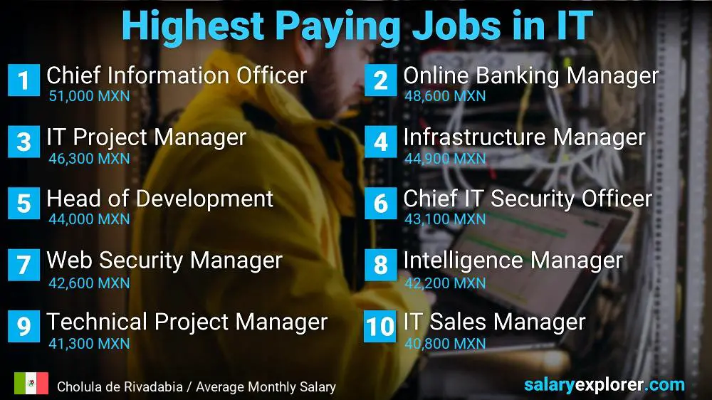 Highest Paying Jobs in Information Technology - Cholula de Rivadabia