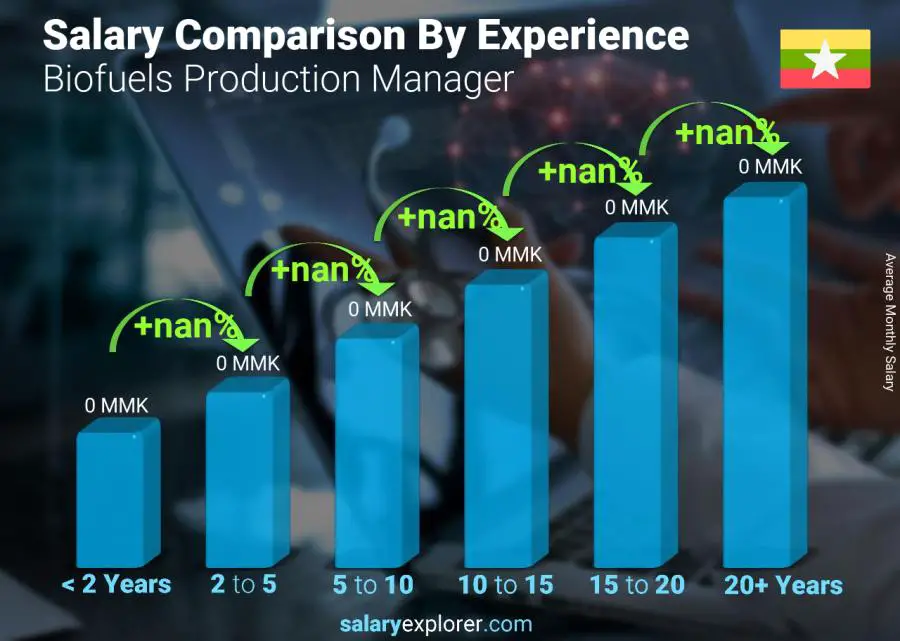 Salary comparison by years of experience monthly Myanmar Biofuels Production Manager