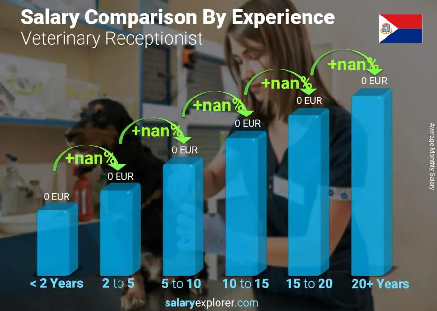 Salary comparison by years of experience monthly Saint Martin Veterinary Receptionist