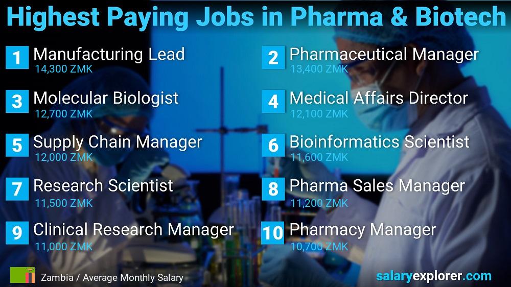 Highest Paying Jobs in Pharmaceutical and Biotechnology - Zambia