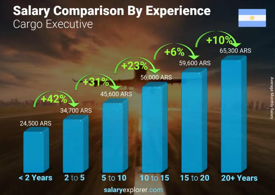 Salary comparison by years of experience monthly Argentina Cargo Executive