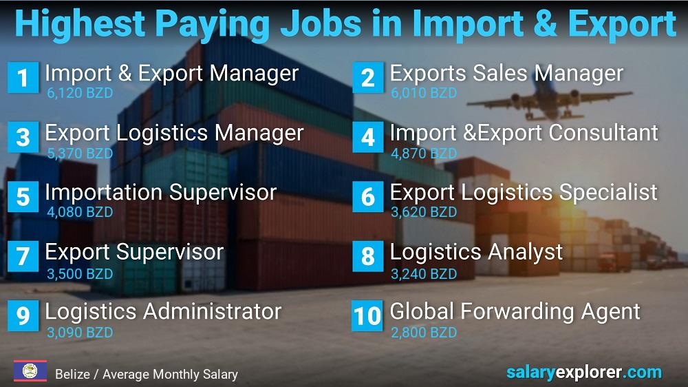 Highest Paying Jobs in Import and Export - Belize