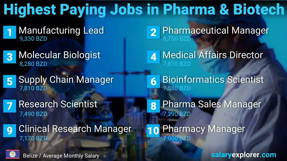 Highest Paying Jobs in Pharmaceutical and Biotechnology - Belize