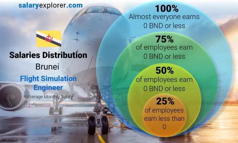 Median and salary distribution Brunei Flight Simulation Engineer monthly