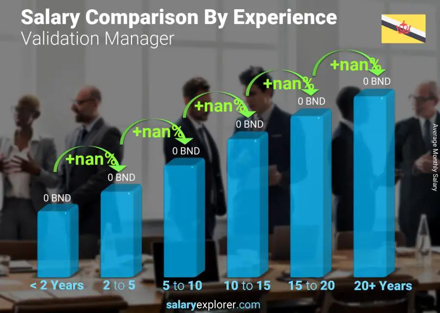 Salary comparison by years of experience monthly Brunei Validation Manager