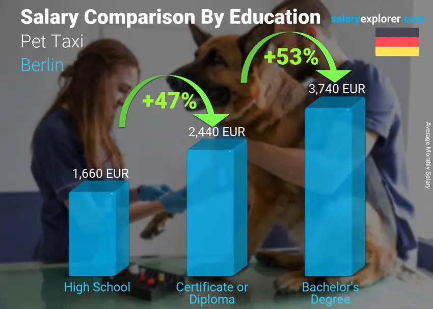 Salary comparison by education level monthly Berlin Pet Taxi