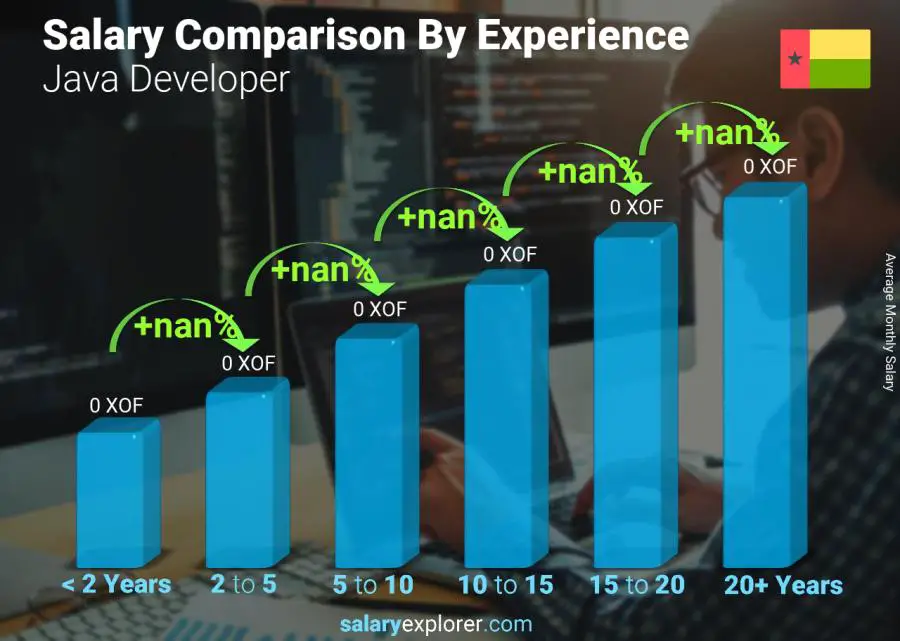 Salary comparison by years of experience monthly Guinea-Bissau Java Developer