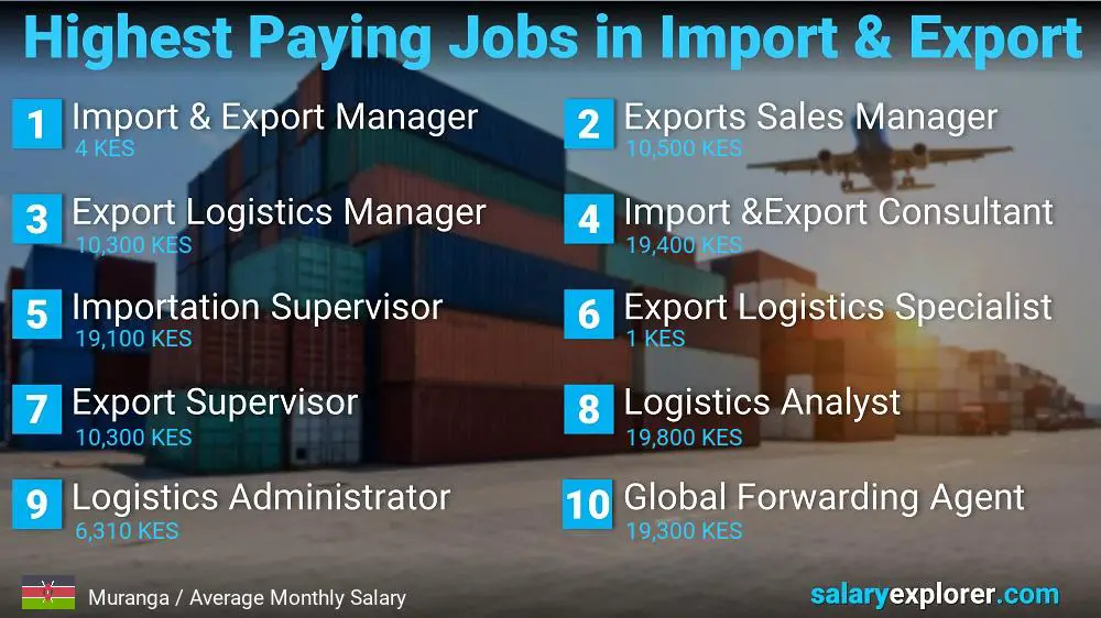 Highest Paying Jobs in Import and Export - Muranga