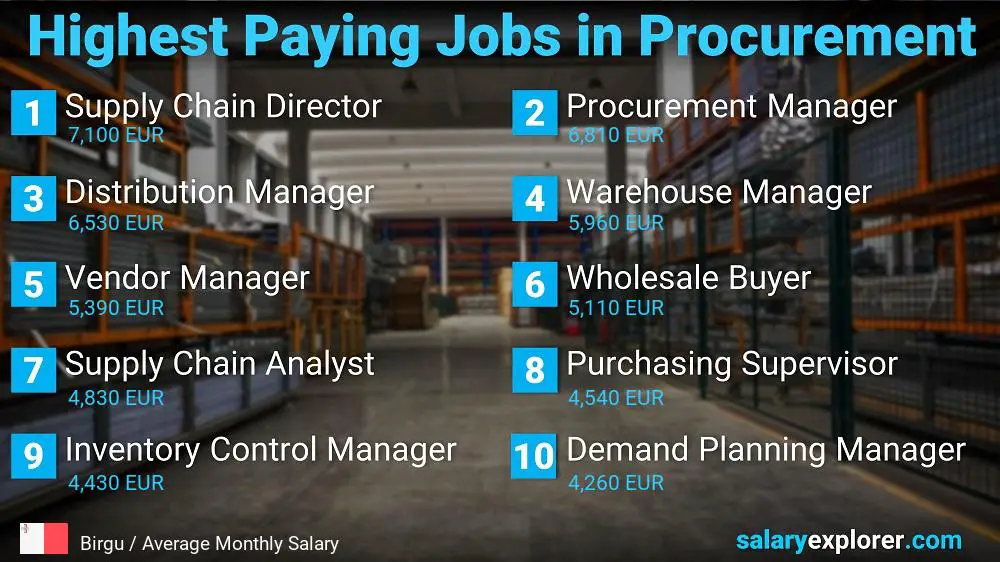 Highest Paying Jobs in Procurement - Birgu