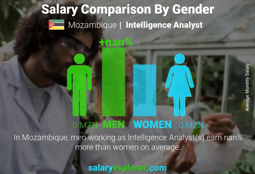 Salary comparison by gender Mozambique Intelligence Analyst monthly