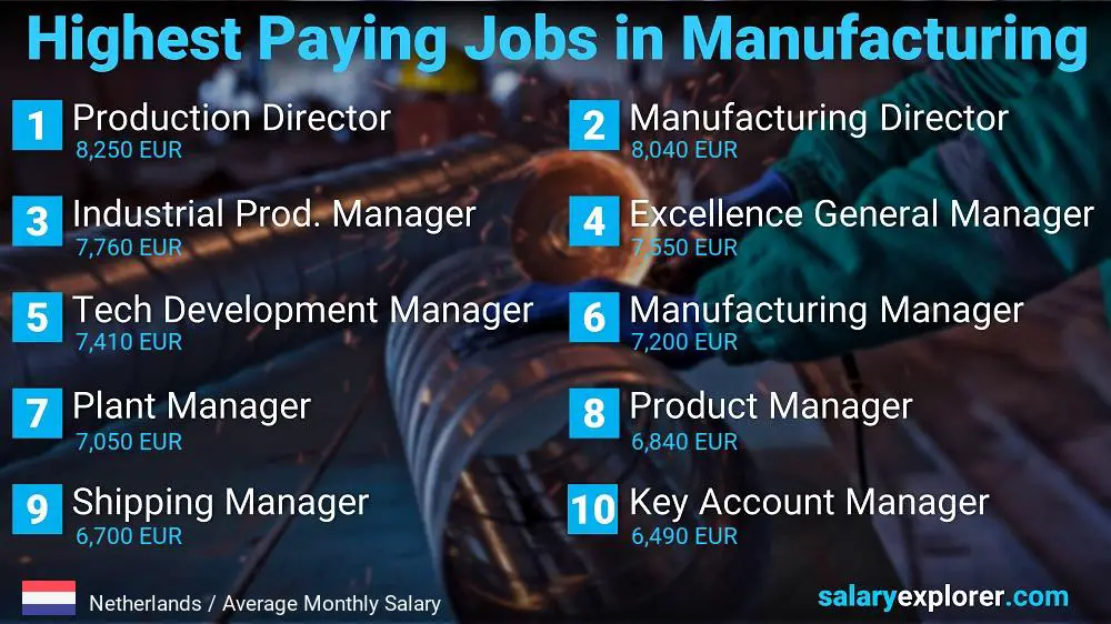 Most Paid Jobs in Manufacturing - Netherlands