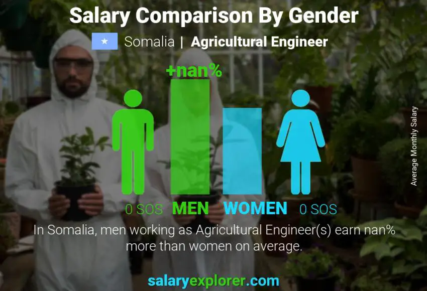 Salary comparison by gender Somalia Agricultural Engineer monthly