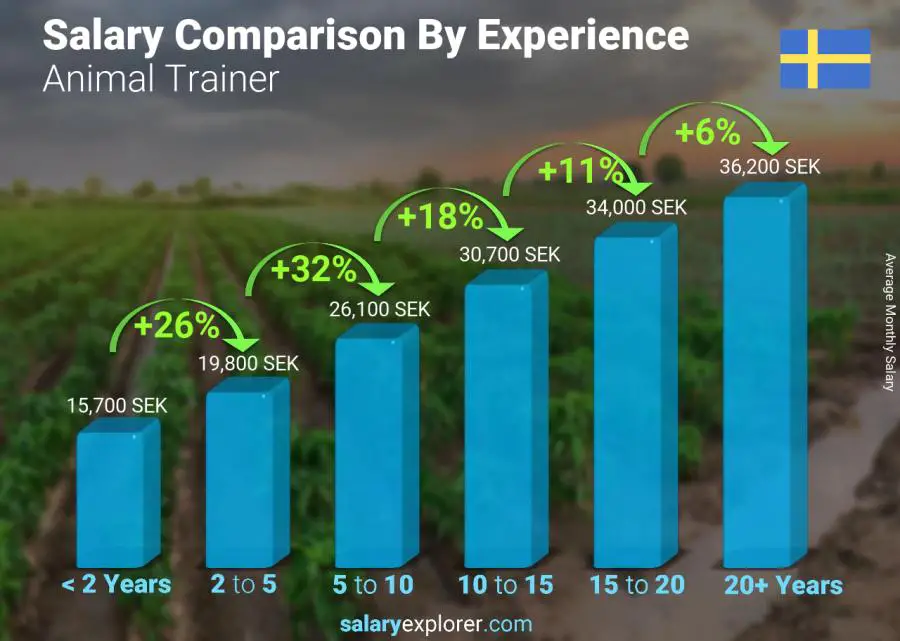 Salary comparison by years of experience monthly Sweden Animal Trainer