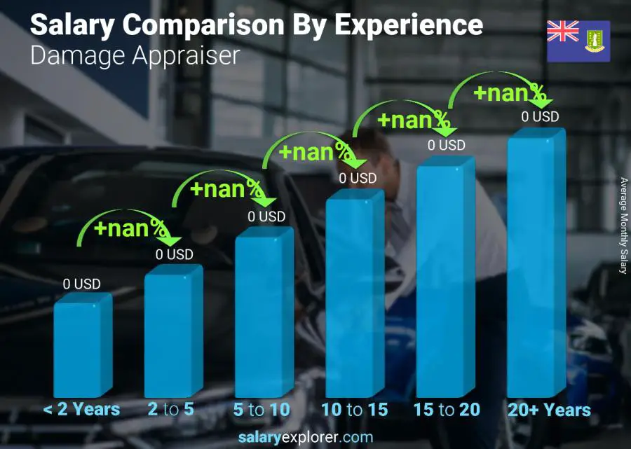 Salary comparison by years of experience monthly Virgin Islands (British) Damage Appraiser