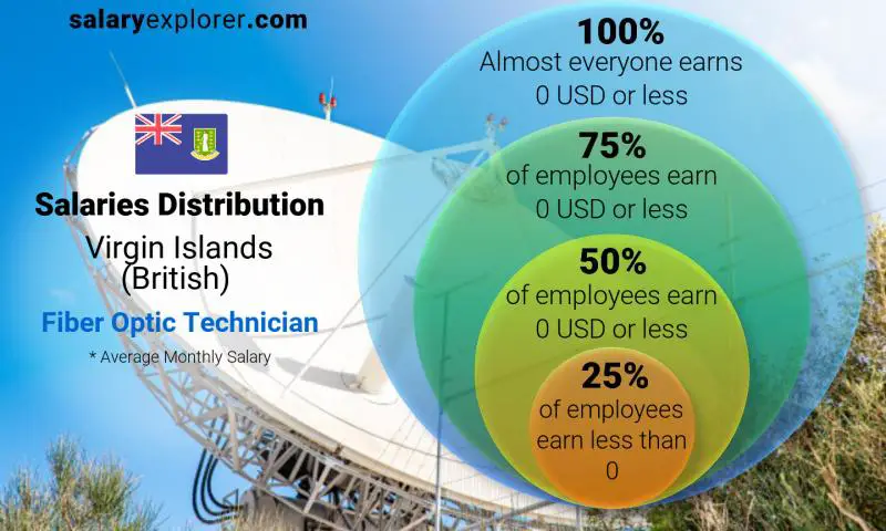 Median and salary distribution Virgin Islands (British) Fiber Optic Technician monthly